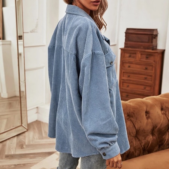Cozy Button up Corduroy oversized Jacket Shacket - Picture 4 of 5
